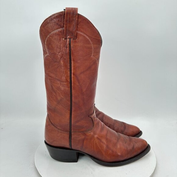 Tony Lama 5084 Men Size 8D Brown Marble Leather Pull On Western Cowboy Boot main image 8